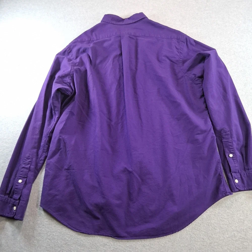 Polo Ralph Lauren Button Down Shirt XXL Purple Classic Pony Logo Long Sleeve